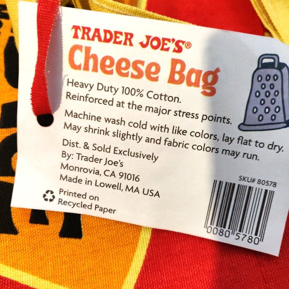 Trader Joe's Canvas Grocery Tote Bag - Two-Sided - Cheese Experience/Adventures - Picture 4 of 5